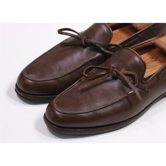 Peal & Co Brooks Brothers Brown Leather Tied Loafers Men's UK 10.5 US 11 - Picture 3 of 12